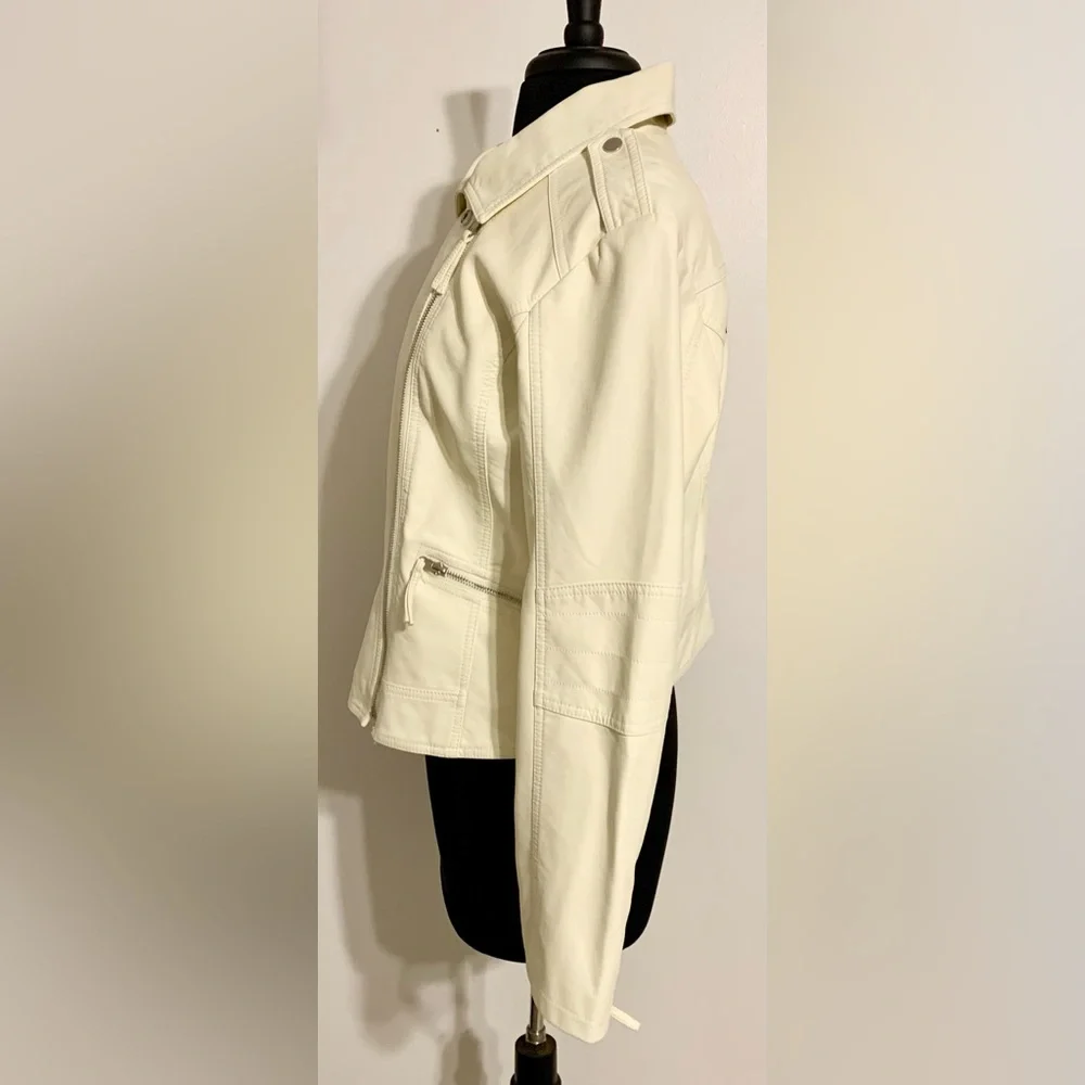 Faux leather wedding jacket coat bride to be happily ever after honeymoon gift - Picture 6 of 14